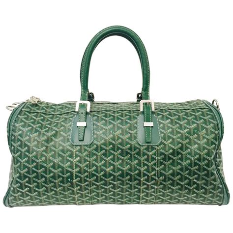 green goyard duffle bag|green Goyard open duffle bag.